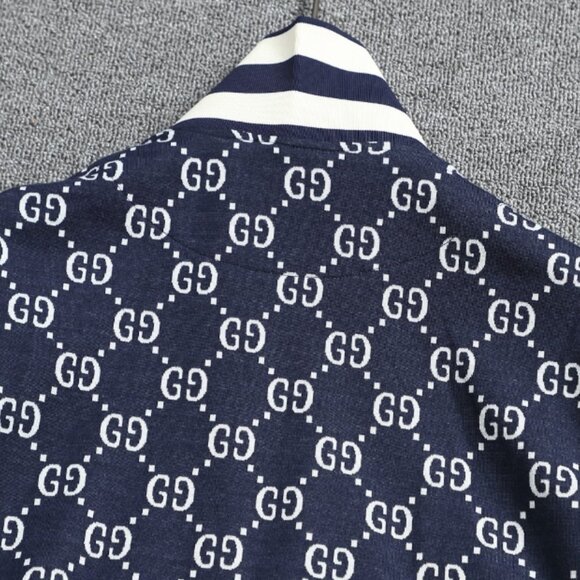 Gucci Blue and Red GG Monogram Bomber Jacket - Picture 6 of 10